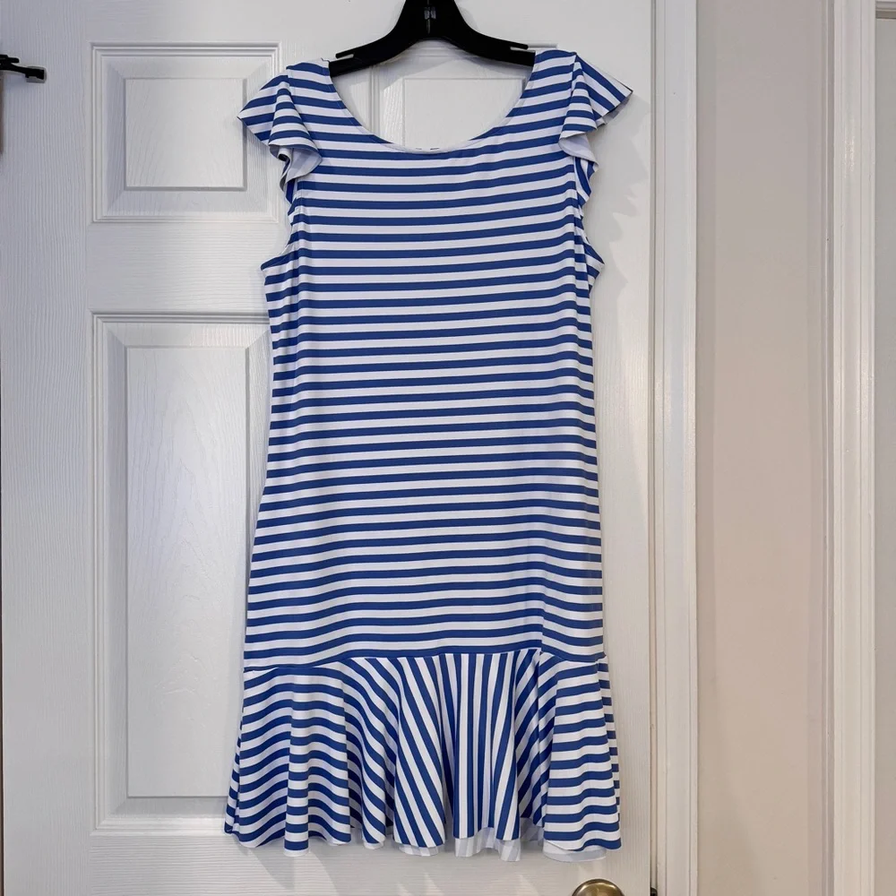 Tommy Bahama Blue and White Striped Swim Coverup Dress - Picture 4 of 11